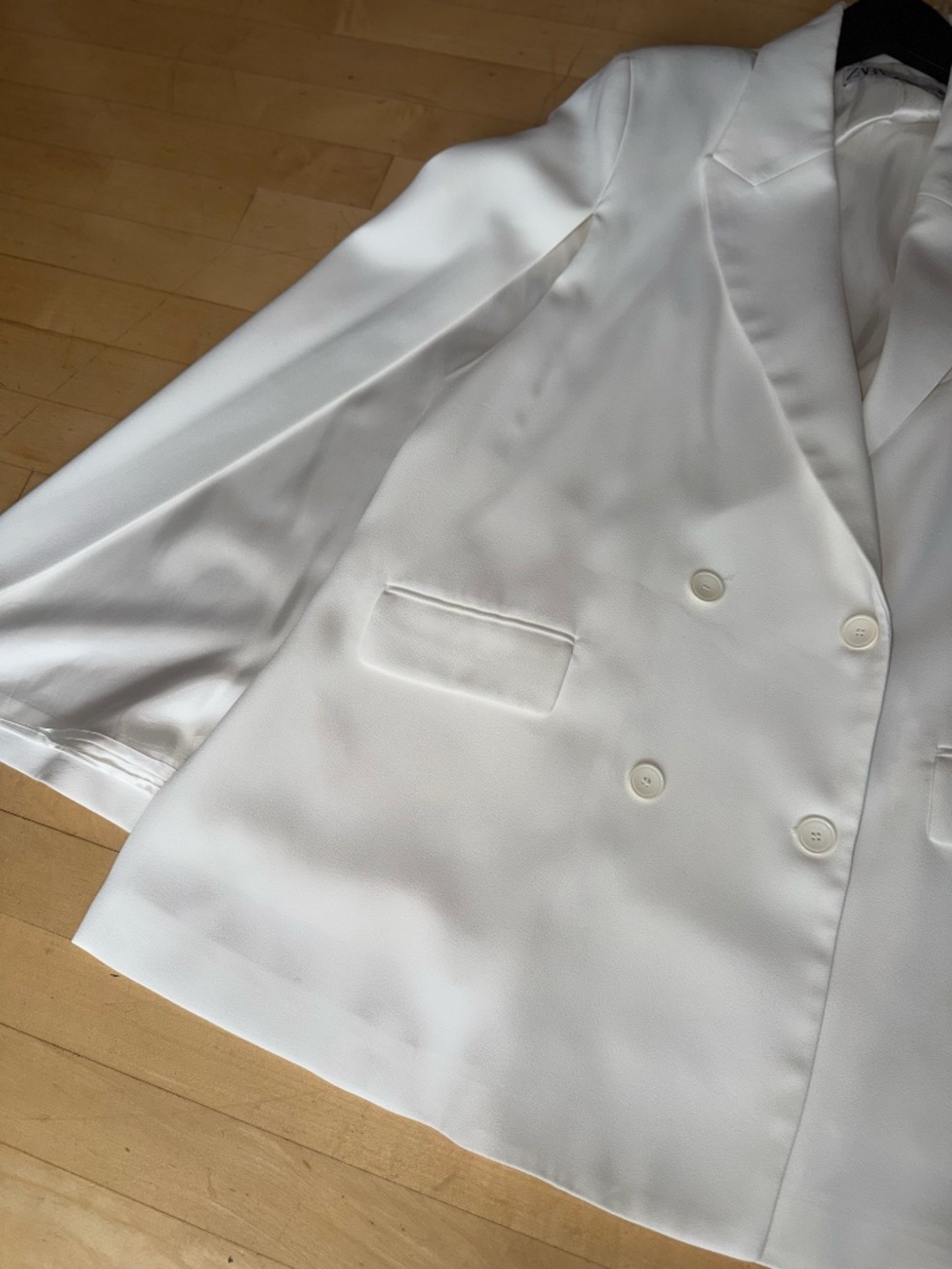 Zara White double breasted Cape/Blazer, XL, GP1611 - Picture 9 of 13